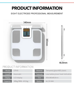 Body fat analyser scale weighing machine