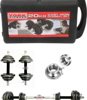 20kg Adjustable dumbbells set with 1 metre straight barbell