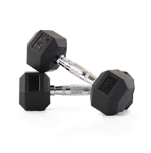 Hex Rubber Dumbbells