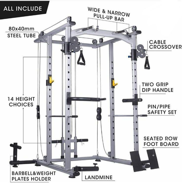 Power Rack With Cable Cross-Over Power Rack With Cable Cross-Over